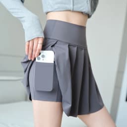 BIVIGAOS Summer Fashion Fake Two Pieces Pleated Skirts Shorts With Pocket Women Sharkskin Sport Fitness Tennis Mini Short Skirt