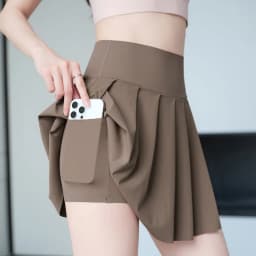 BIVIGAOS Summer Fashion Fake Two Pieces Pleated Skirts Shorts With Pocket Women Sharkskin Sport Fitness Tennis Mini Short Skirt