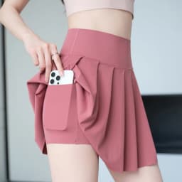 BIVIGAOS Summer Fashion Fake Two Pieces Pleated Skirts Shorts With Pocket Women Sharkskin Sport Fitness Tennis Mini Short Skirt
