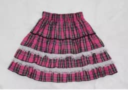 24 Color Harajuku Lovely Lace Plaid Skirts Japanese Girl Y2k Punk High Waist Pleated Cake Skirt Gothic Lolita Kawaii Women Skirt