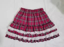 24 Color Harajuku Lovely Lace Plaid Skirts Japanese Girl Y2k Punk High Waist Pleated Cake Skirt Gothic Lolita Kawaii Women Skirt