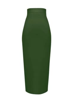Women Candy Color Sexy Neon Green Pink Orange Yellow Pink Midi Knee Length Bandage Skirt Designer Pencil Skirt Faldas 78cm