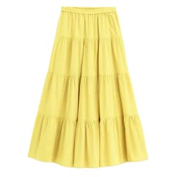 2026 Spring Autumn Women Ruffle Skirt Fashion Summer Cotton Linen Skirts Long Maxi Party Skirts Red Purple Pink M-5XL 6XL 7XL