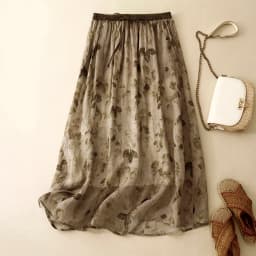 Cotton and Linen Double-layer Printed High Waist Skirt Women's Summer New Retro Artistic Loose Lace-up Casual Long Skirt