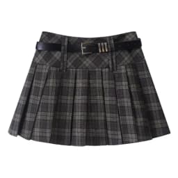 Vintage Plaid Women Pleated Skirts Y2K High Waist Preppy with Belt Mini Skirts Spring Korean All Match Ladies A Line Skirts New