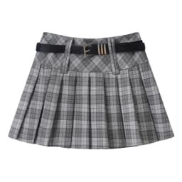 Vintage Plaid Women Pleated Skirts Y2K High Waist Preppy with Belt Mini Skirts Spring Korean All Match Ladies A Line Skirts New