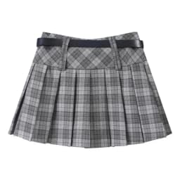 Vintage Plaid Women Pleated Skirts Y2K High Waist Preppy with Belt Mini Skirts Spring Korean All Match Ladies A Line Skirts New