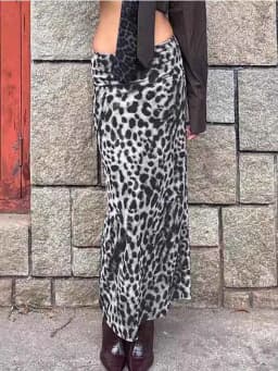Sexy Elegant Leopard Printed Midi Skirt Women Fashion Dress Lady Clothes Summer Office Party Club Streetwear Wholesale