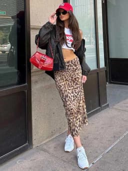 Sexy Elegant Leopard Printed Midi Skirt Women Fashion Dress Lady Clothes Summer Office Party Club Streetwear Wholesale