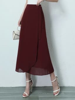 High Waist Summer Skirt Women's Chiffon Skirt Slimming And Sli Midi Skirt Polyester Fiber 2024 New Sle