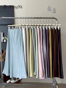 Beiyingni 2025 New Style Woman's Satin Mermaid Skirt Spring Summer Luxury Elegant Office Ladies Skirts Fashion Ball Gown Skirt