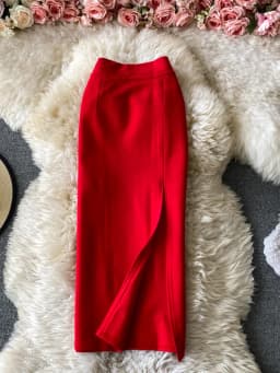 Ele High Waist Midi Skirt Slim Fit Pure Color Asymmetrical OL Busin Women's Faion Spring Ci Commute High Waist