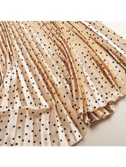 Women's High Waist Pleated Skirt Spring Autumn Velvet Print Midi Maxi Long Skirts Femme Faldas Mujer
