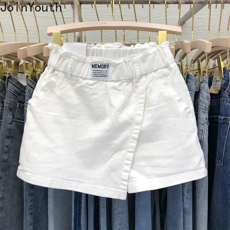 White Skirt Women High Waist Cotton Summer Jupe 2025 Faldas Mujer De Moda Fashion Casual Bodycon Mini Y2k Skirts Korean Saia