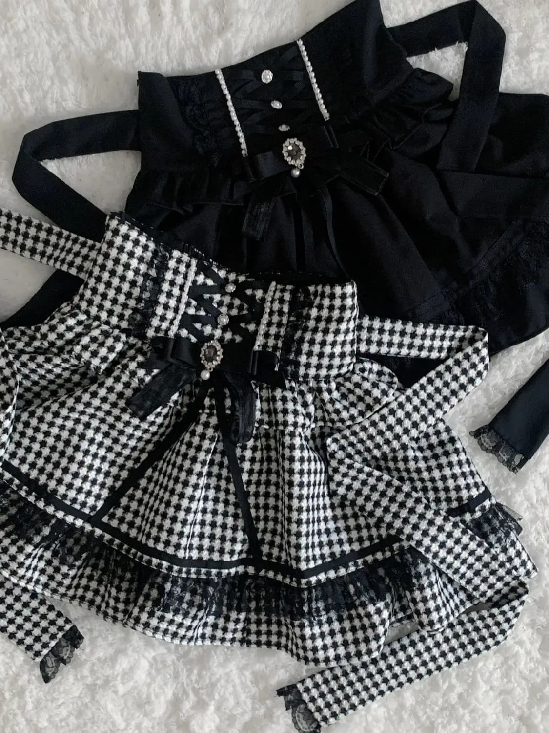 Lolita Sweet Y2k Min Skirt Woman Japanese Style Cute Plaid Skirt 2000s High Waist Kawaii Fashion Skirt Woman Chic