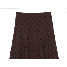 YENKYE New 2026 Women Brown Hollow Out Embroidery Midi Skirt Casual High Waist A-line Holiday Summer Skirts Faldas Mujer