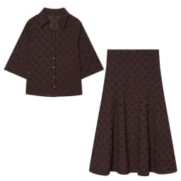 YENKYE New 2026 Women Brown Hollow Out Embroidery Midi Skirt Casual High Waist A-line Holiday Summer Skirts Faldas Mujer