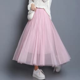 Hot Women Mesh Elastic Tutu Skirt Beach Spring Summer Korean High Waist Fashion Pleated Long Skirt Black White Tulle Skirts