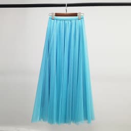 Hot Women Mesh Elastic Tutu Skirt Beach Spring Summer Korean High Waist Fashion Pleated Long Skirt Black White Tulle Skirts