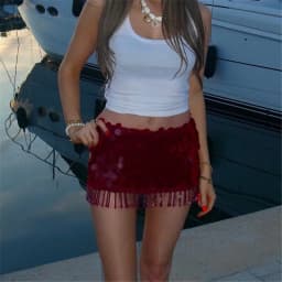 Sexy Tassels Sequins Mini Skirt Women Fashion Bodycon A-line Mini Skirt Summer Glitter Lady Party Club Dress High Street Wear
