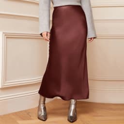Silk Satin Skirts For Women Korean Style High Waist Skirt With Slit Fashion Faldas Mujer Elegant Solid Long Pencil Skirts 2025