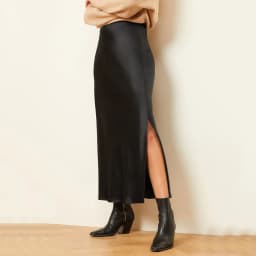 Silk Satin Skirts For Women Korean Style High Waist Skirt With Slit Fashion Faldas Mujer Elegant Solid Long Pencil Skirts 2025
