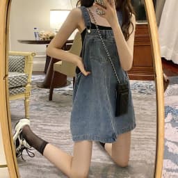 Woman Skirts Summer High Waist Loose Denim Suspender Skirt Women's Jumpsuit Skirt Mujer Faldas Saias Mulher