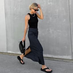 2025 New Formal Office Lady Long Skirt Fashion High Waist Striped Split Straight Skirts Woman Streetwear Vintage Maxi Skirts