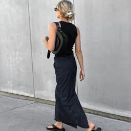 2025 New Formal Office Lady Long Skirt Fashion High Waist Striped Split Straight Skirts Woman Streetwear Vintage Maxi Skirts