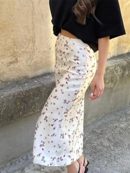 Trendix Summer Print Floral Skirts Women Summer High Waist Slim Fashion Long Skirt Vacation Casual Party Elegant Skirt Femme