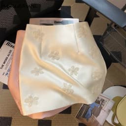 Temperament Women Skirt High Waist A-line Jupe Fashion Beading Vintage Saia Korean Mini Skirts 2025 Faldas Mujer De Moda 27r897