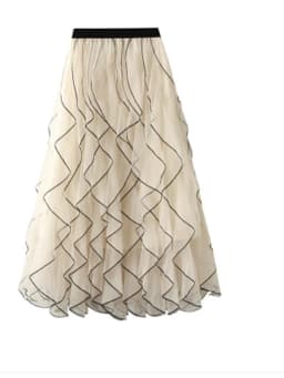Elastic Waist Ruffled Half Length Skirt Women's Street Style Cake Skirt Loose Fit Summer Collection 2025 China Origin