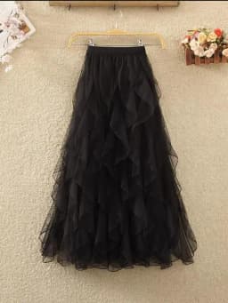 Elastic Waist Ruffled Half Length Skirt Women's Street Style Cake Skirt Loose Fit Summer Collection 2025 China Origin