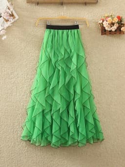 Elastic Waist Ruffled Half Length Skirt Women's Street Style Cake Skirt Loose Fit Summer Collection 2025 China Origin