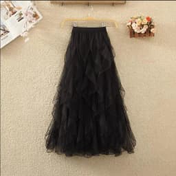 Elastic Waist Ruffled Half Length Skirt Women's Street Style Cake Skirt Loose Fit Summer Collection 2025 China Origin