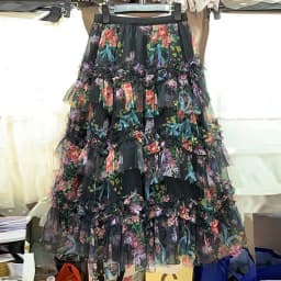 Elegant Long 2025 Patchwork Flower Print Tulle Skirt plus Size Women's Cake Style Half Body Fairy Tale Skirts