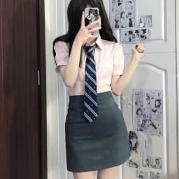 Spring 2023 High Waist Slim Fit Grey  Skirt Sexy College Style JK Pure Desire plus Size Women's Fashion Short Skirts