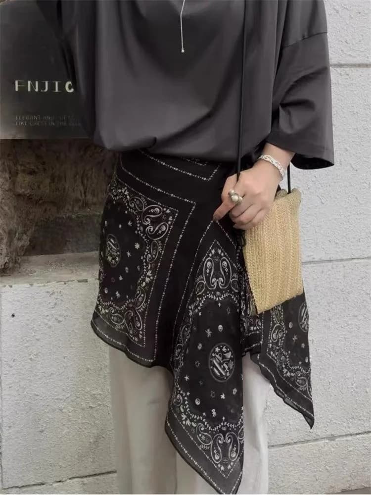 Printed Women's Autumn Winter Hoodie Skirt One-Piece High Waist A-Line Midi Skirt Commute Style Casual Loose Fit Skirt