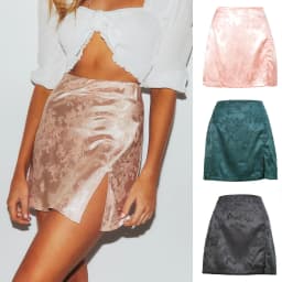 Women Party Dance Stage Wear Pink Sexy Satin Skirt Fashion Mini Floral Print Skirts Woman Party Dance Stage Clothes Summer