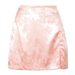Women Party Dance Stage Wear Pink Sexy Satin Skirt Fashion Mini Floral Print Skirts Woman Party Dance Stage Clothes Summer