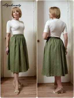 Mori Girl Spring Summer Women Cotton Linen Skirt High Waist Green Floral Printed Vintage Skirt All-Match Elegant Soft Jupe