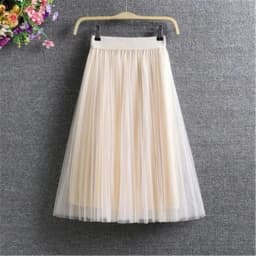 Korean Fashion New Spring Summer Vintage Tulle Skirt Women Elastic High Waist Mesh Skirts Female Dress Long Pleated Tutu Skirt