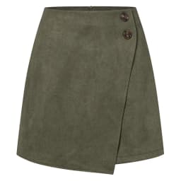 Chic Faux Suede Mini Skirts Women Design Irregular Button Skirts Woman Spring Autumn High Waist Zipper Up A-Line Skirt Ladies