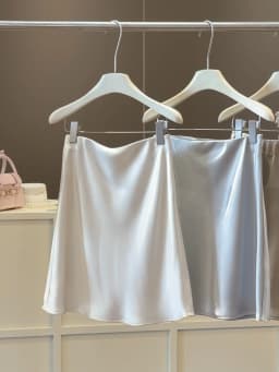 New 2026 Women Summer Satin High-waisted Mini Skirt Elegant Office Lady Solid Color Fashion A-line Short Skirt
