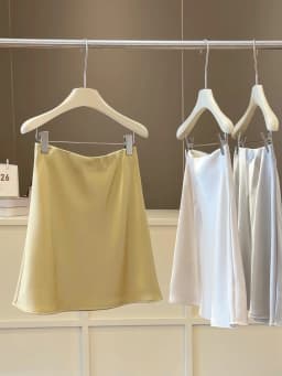New 2026 Women Summer Satin High-waisted Mini Skirt Elegant Office Lady Solid Color Fashion A-line Short Skirt