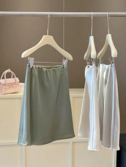 New 2026 Women Summer Satin High-waisted Mini Skirt Elegant Office Lady Solid Color Fashion A-line Short Skirt