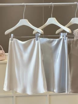 New 2026 Women Summer Satin High-waisted Mini Skirt Elegant Office Lady Solid Color Fashion A-line Short Skirt
