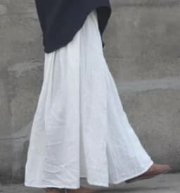 Johnature 2025 Women New Cotton Linen Elastice Waist Floor Length Autumn Pleated Solid Button Casual Long Skirts
