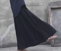 Johnature 2025 Women New Cotton Linen Elastice Waist Floor Length Autumn Pleated Solid Button Casual Long Skirts