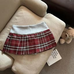 Retro Plaid Pleated Skirt for Women Japanese Style High Waist Patchwork Embroidery Mini Skirts Y2K Sweet Preppy A Line Skirts